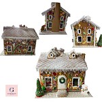 Christmas Fruit Cake with Mini Gingerbread House