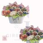 Mother's day Floral arrangement in White oval Bucket