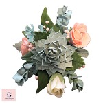 Sugar Succulent and Rose Sugar Flower Posy