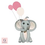 Fondant Baby Elephant with Balloons