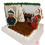 Christmas Fruit Cake 3D Reindeer Sitting with Christmas Tree