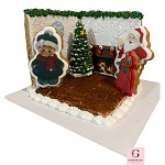 Christmas Fruit Cake 3D Reindeer Sitting with Christmas Tree