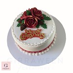 Christmas Fruit Cakes with Sugar Flower Designs