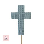 Sugar Cross with Ribbon Cake Topper