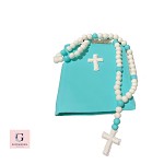 Fondant Tiffany Blue Bible and Rosary