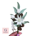 Sugar Flannel Flower with Buds, Gum Nuts and Gum Leaf Spray