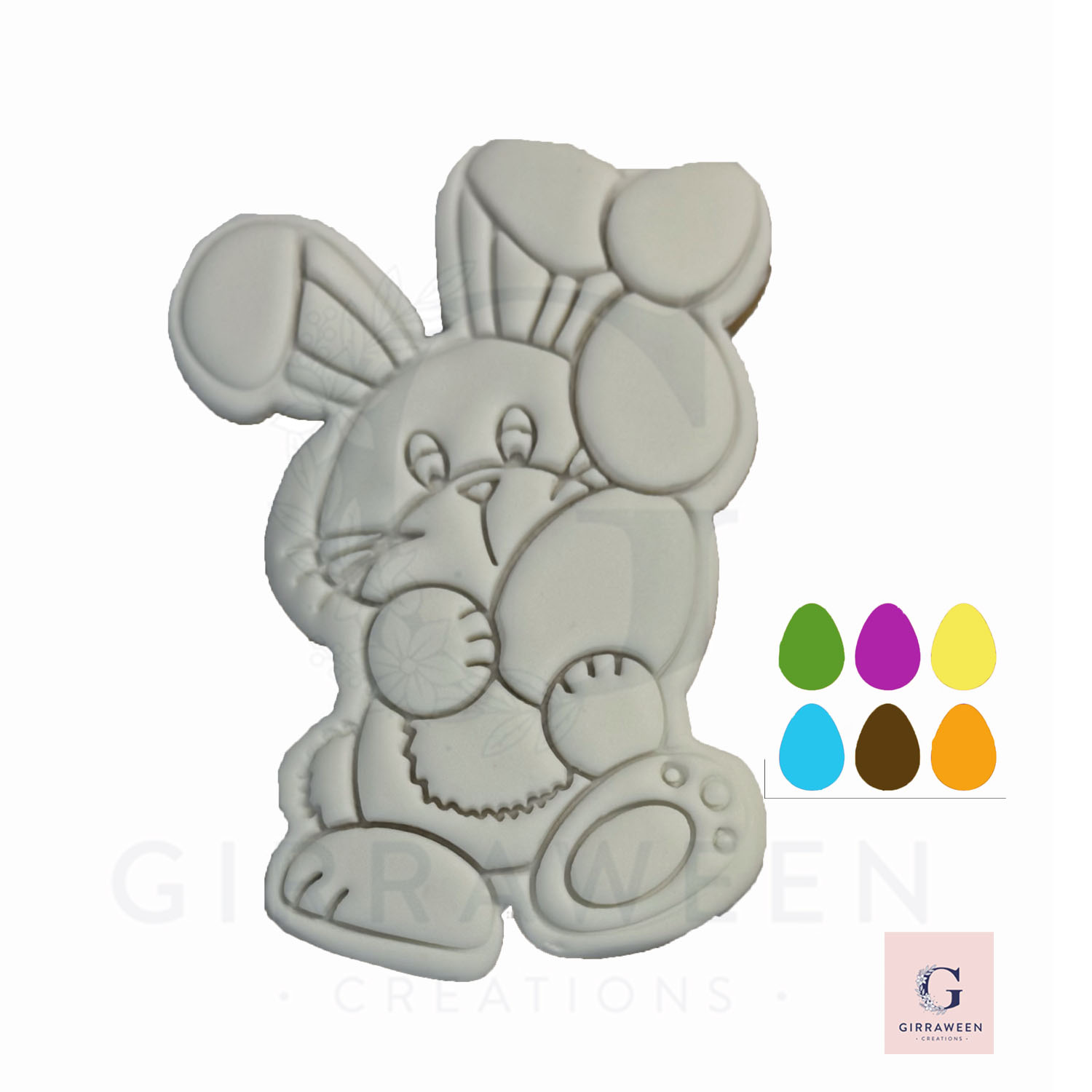 Fondant Embossed Bunny and Egg Stack