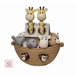 Noah's Ark Neutral Tone Sugar Fondant Topper