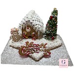 Gingerbread House Scene on Star Cookie